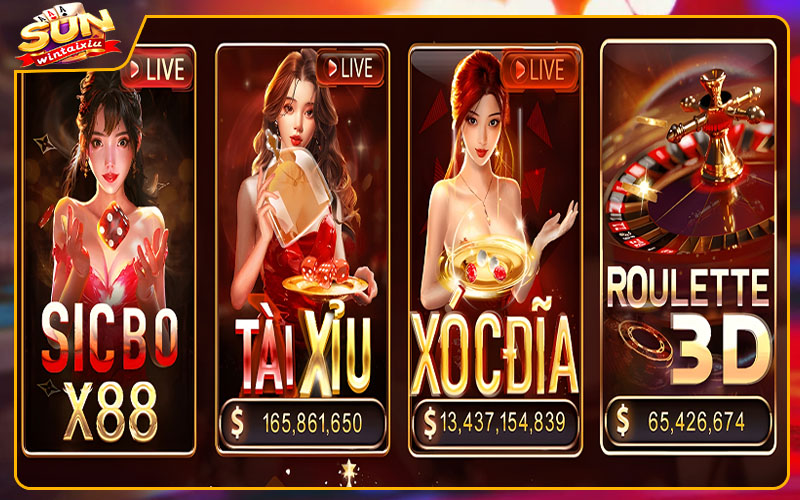 Những tựa game đặc sắc tại casino Tài xỉu Sunwin